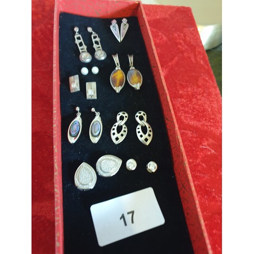 17 - Beautiful Selection Of Silver Ear Rings Celtic Designs ect