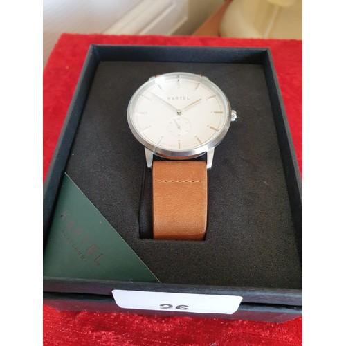 26 - Boxed Kartel Watch Made In Scotland