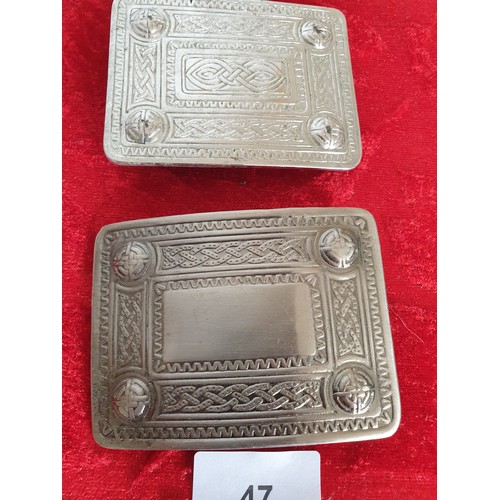 47 - 2 Scottish Celtic Belt Buckles