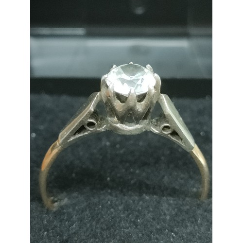 41a - 9ct gold ladies dress ring with large stone .