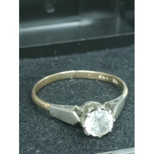 41a - 9ct gold ladies dress ring with large stone .
