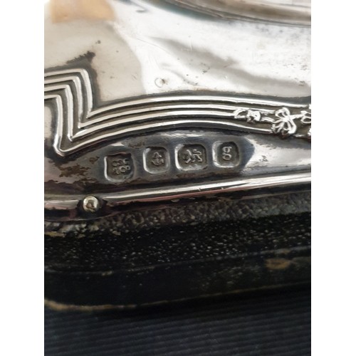 9 - Beautifully Embossed Silver Hallmarked Pocket Watch Holder/ Travel Case With Carry Handle