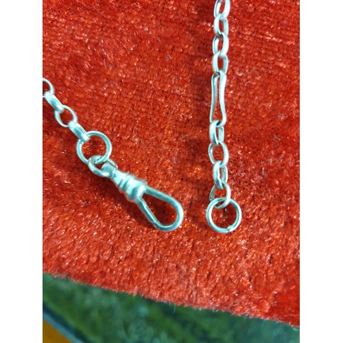 25 - Beautiful Double Albert Watch Chain With T Bar And Watch Clip Unusual Chain Links