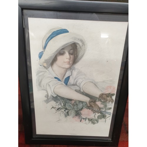 160 - 3 Cosmopolitan Vintage Posters Roses, A Fair Breeze And The First Kiss All Framed