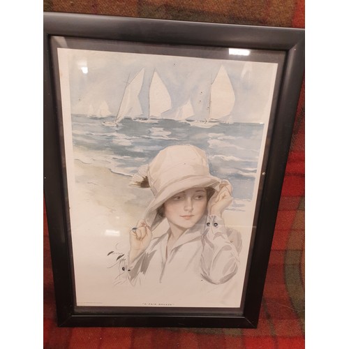 160 - 3 Cosmopolitan Vintage Posters Roses, A Fair Breeze And The First Kiss All Framed