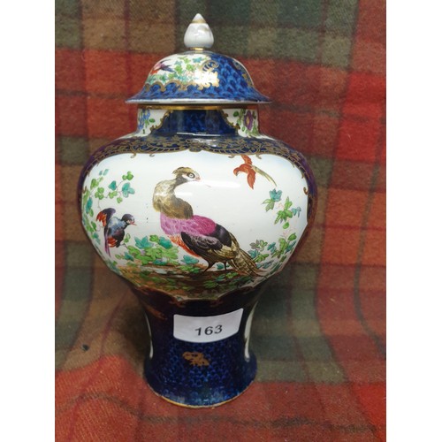 163 - Beautifully Hand Decorated Panel Painted Urn Vase With Cover Stunning Hand Painted Panels