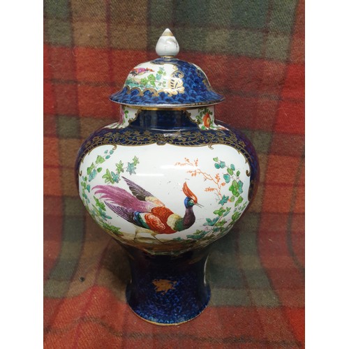 163 - Beautifully Hand Decorated Panel Painted Urn Vase With Cover Stunning Hand Painted Panels