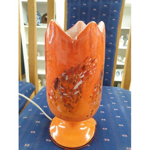 100b - Large Vasart Tulip Lamp 150 to 300 26cms Tall Largest Diameter 11cms Orange Backgroun Multi Colour S... 
