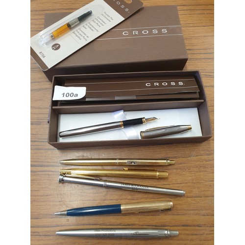 100a - Selection Of Collectable Pens To Include Parker Papermate ect And Boxed Cross Fountain Pen with Acce... 