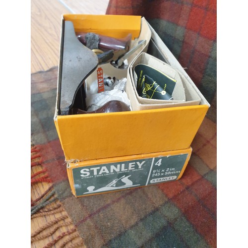 169 - Stanley No 4 Plane In Original Box And Wooden Block Plane