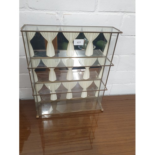 177 - 2 Lovely Brass And Glass Display Cabinets For Displaying Small Collections Suit Antique Shop