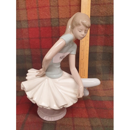 183 - Large Lladro Ballerina Figure Sitting On A Stool Resting