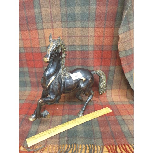 184 - Heavy Bronze Stallion Horse Figure