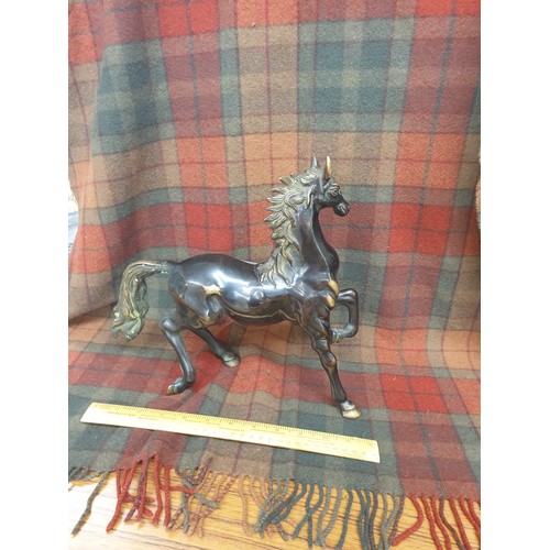 184 - Heavy Bronze Stallion Horse Figure