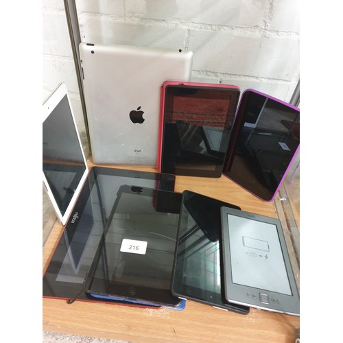 216 - Shelf Of i Pads Tablets Ect