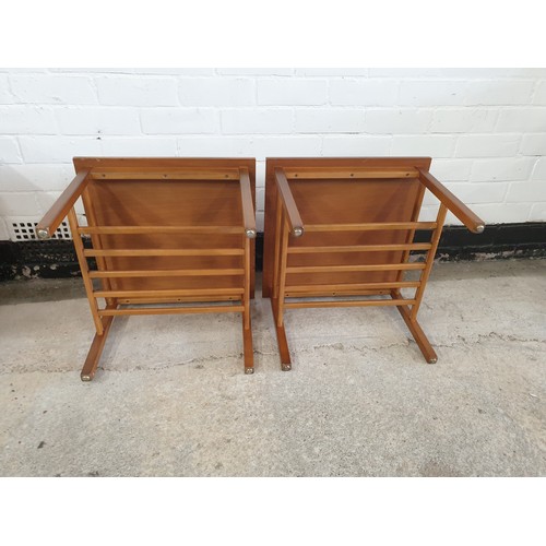 145 - Pair Nice Retro 1970s Occasional Tables With Spar Undershelfs