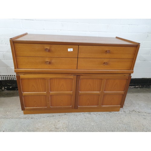 144 - Stunning Little Nathan 1970s 4 Drawer 2 Door Cabinet