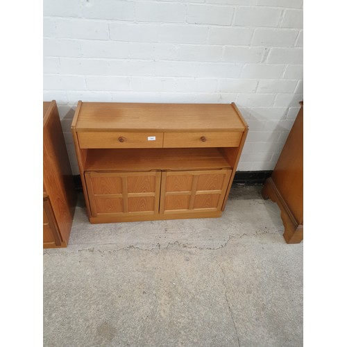 143 - Stunning Little Slimeline Parker Knoll 1970s Retro 2 Drawer 2 Door Cabinet