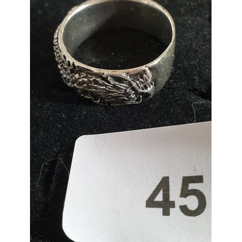 45 - Heavy Silver Dragon Ring