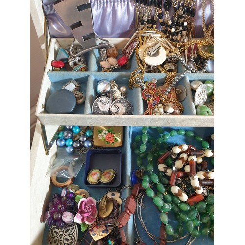 44 - Large Box Of Costume Jewellery