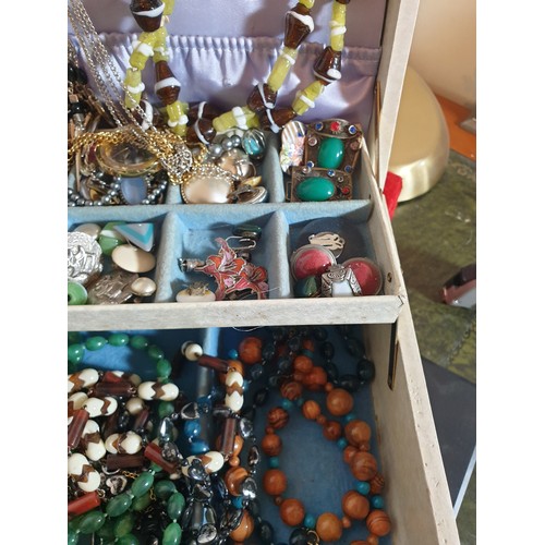 44 - Large Box Of Costume Jewellery