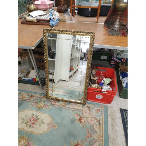 234 - Gilt Framed Mirror With Unusual Design On Mirror.