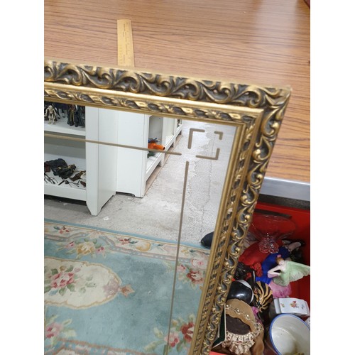 234 - Gilt Framed Mirror With Unusual Design On Mirror.