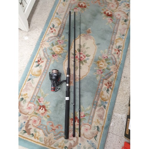 363 - As New 10ft Spinning Rod And 3 Piece Spinning Rod And Reel With Line