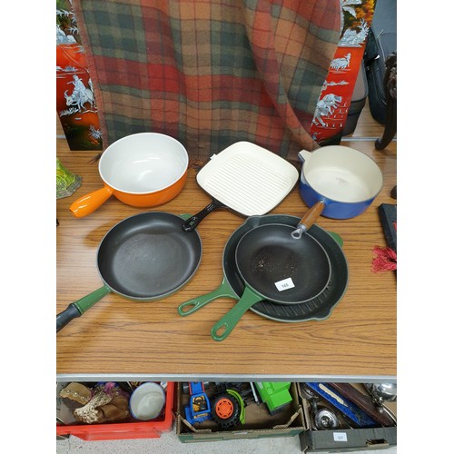 165 - Selection of Le Creuset Cast Iron Pans ect