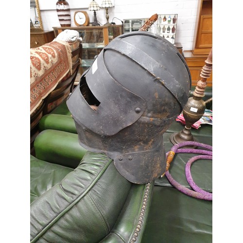 89 - Heavy Cast Metal Knights Style Helmet