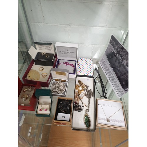 77 - Shelf Of Costume Jewellery To Include Rings ect