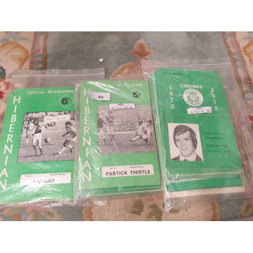 83 - Large Collection Of Hibernian Football Club Programmes From 1971 To 82