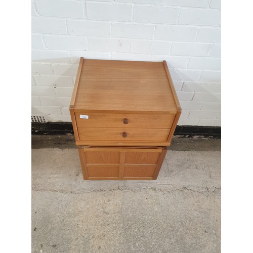 146 - 1970s Retro 2 Drawer 1 Door Cabinet.