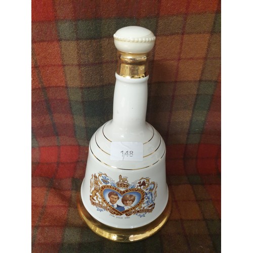 148 - Bells Scotch Whisky Decanter Charles And Diana Full And Sealed.