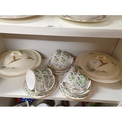 224 - Colclough Tea Service And 2 Large Doulton Coppice Tureens With Covers.