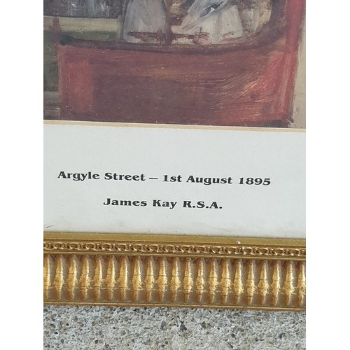 237 - Vintage Print After James Kay RSA Argyle Street Glasgow In Gilt Frame.