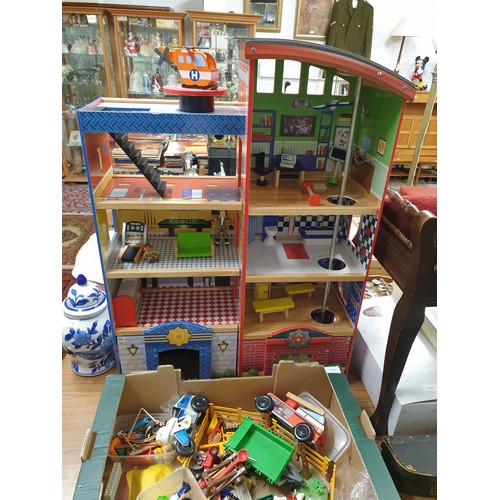 408 - Large Collection Of Toys 4 Tier Firestation And Accessories With Crate Of Collectors Toys