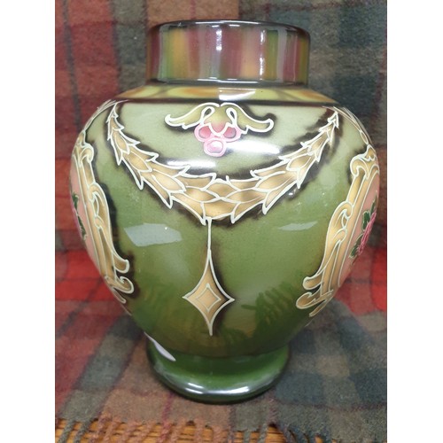 89 - Beautiful Art Nuveau Royal Bonn Vase With Painted Cameo Floral Panels And Swags Stands 20cms Tall