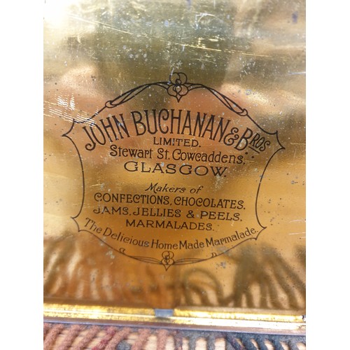 93 - Tin Plate John Buchanan & Bros Stewartv Street Cowcaddens Glasgow Early Confectionery Tin In Shape O... 