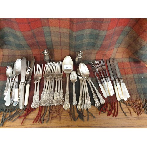 143a - Selection of EPNS Cutlery Including Kings Pattern