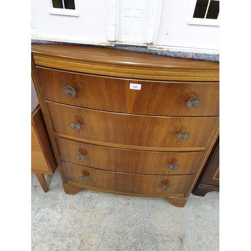 157 - Bow Front 4 Drawer Chest