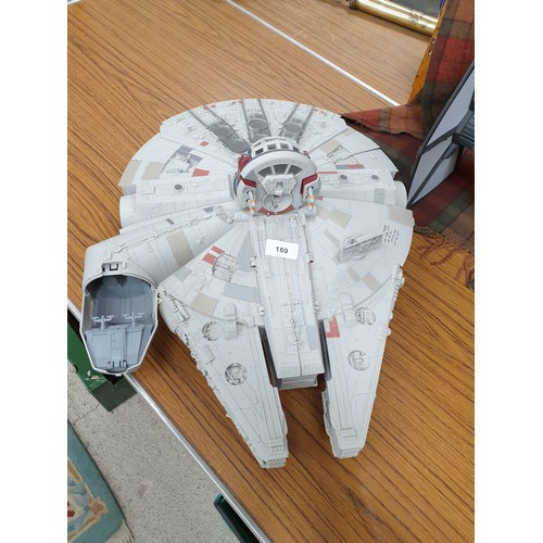 169 - 3 Star Wars Large Space Ships Tye Fighter Xwing And Millenium Falcon