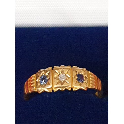 5 - Victorian 18ct Gold Diamond And Sapphire Ring