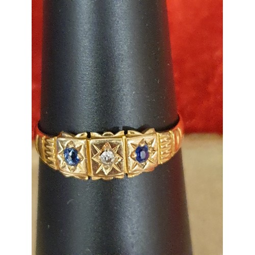 5 - Victorian 18ct Gold Diamond And Sapphire Ring