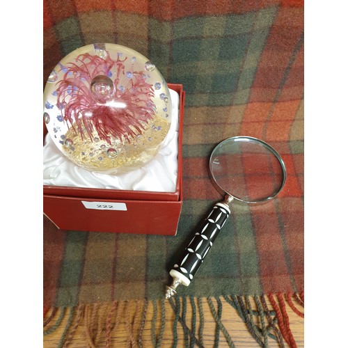 222 - Large Boxed Paperweight And Large Magnify Glass