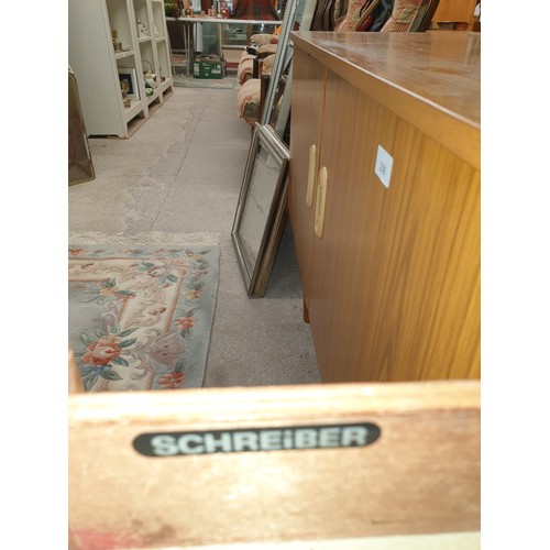 256 - La rge 1970s Retro Schreiber Sideboard  with3 Drawer Front With Double Door Storage