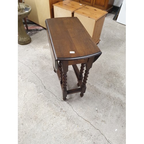 311 - Oak Gate Leg Table With Brley Twist Legs