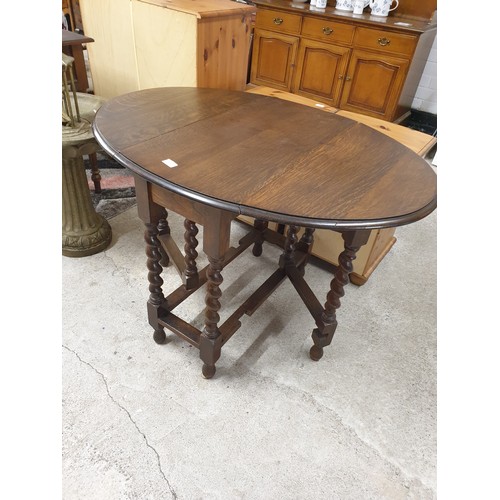 311 - Oak Gate Leg Table With Brley Twist Legs