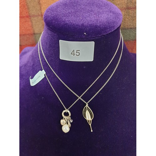 45 - 2 Silver Chains And Pendants