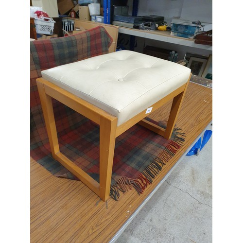 375 - 1970s Retro Scandinavian  Style Button Top Stool